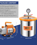 Top Shelf Quality Pro Level 3 Gallon Vacuum Chamber Kit With Smooth 3.6 CFM Single Stage Pump And Heavy Duty Acrylic Lid For Epoxy Resin Work Complete Setup For Crafting And Maker Enthusiasts with vacuum gauge.