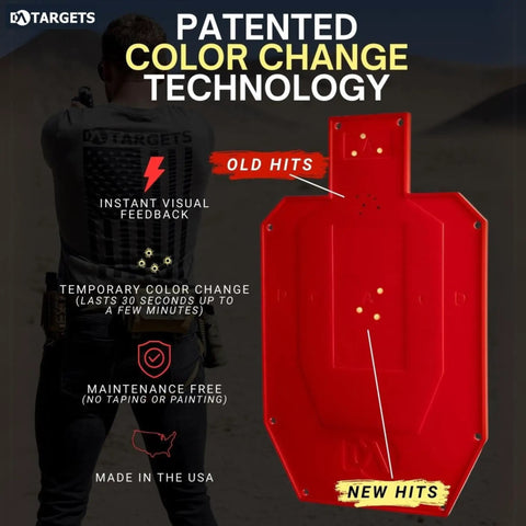 Half Size Self Healing Silhouette Reactive Shooting Target with patented color change for training