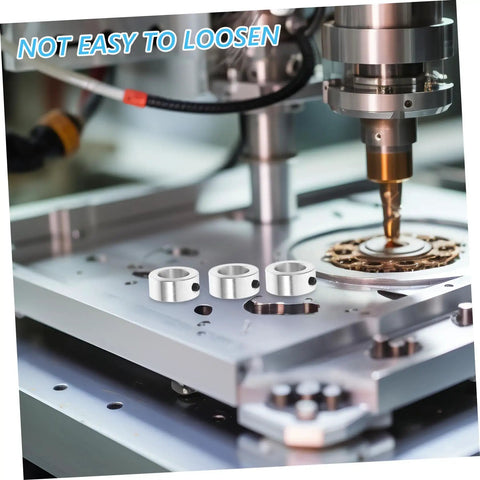 Solid Steel Locking Ring Kit With Hex Spanner For Secure Shaft Collar In Industrial Machinery Drive Shafts Easy Install Stable Fit Compatible With Various Sizes Gear Stays Locked Down Tight No Fretting Needed Just Rock Your Rig Daily Fo Sho. silver shaft collar rings on CNC machine bed