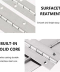 Durable 6 Inch Stainless Steel Piano Hinge Set For Cabinets And Doors Heavy Duty Continuous Hinge Pack Of 6 With 36 Screws Ideal For Boat Marine Diy Woodworking Storage Boxes Hatche Furniture Hardware, showing smooth surface and solid core construction.