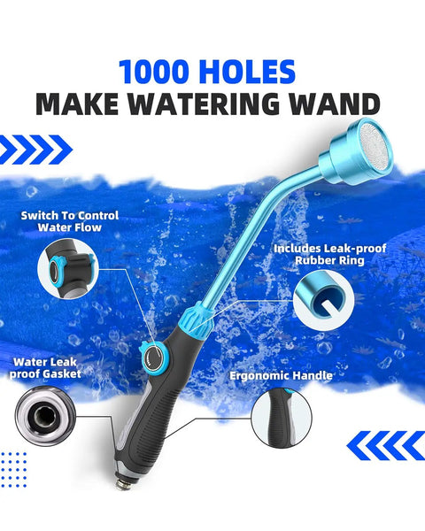 Versatile 19 Inch Detachable Sprayer Wand With 1000 Hole Gentle Rain Shower Thumb Flow Control Pro Grade ergonomic handle