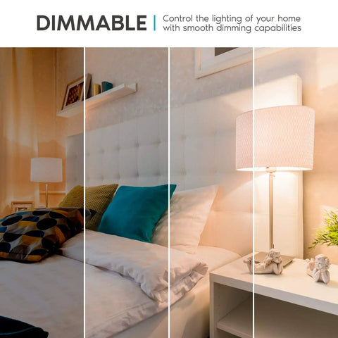 A19 LED Bulbs 100 Watt Equivalent Dimmable 1600 Lumens 3000K Soft White Enclosed Fixture Rated E26 Base lamp dimming demonstration