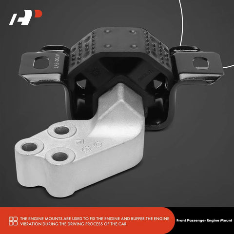 Heavy Duty Front Right Engine Motor Mount For Smart Fortwo 2008 To 2015 showing metal base and rubber isolation features.