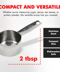 Stainless Steel Coffee Measurer Scoop 2 Tbsp Four Inch Tool For Perfect Brew Every Time Durable Travel Friendly Slim Handle