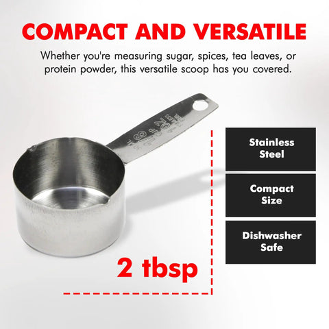 Stainless Steel Coffee Measurer Scoop 2 Tbsp Four Inch Tool For Perfect Brew Every Time Durable Travel Friendly Slim Handle