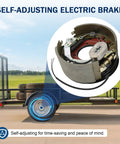 Rock Solid Pair Of Electric Trailer Brakes For 12 By 5 Hub Fit 12000 Lb Axles With 7 Bolt Flange Self Adjusting Heavy Duty Gear detail.
