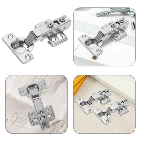 Two Pack Slow Closing Concealed Cabinet Hinges With Soft Close Hydraulic Dampers for Frameless Kitchen Cabinets on White Surface