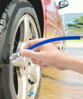 Heavy Duty Truck Trailer Air Line Hose Assembly With Quick Connect Brake Fittings Built In Leak Proof Protection Blue Zinc Alloy Pu Material For Simple Plug And Play Top Quality Installation Fits Most Semi Trucks And Trailers Safely, blue hose at truck wheel