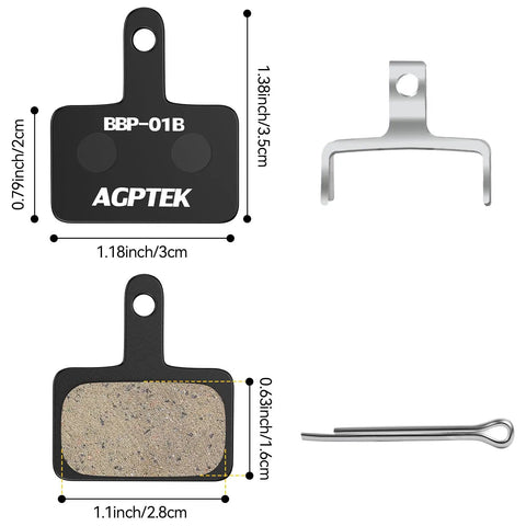 Beefy Stopping Power Low Noise Resin Disc Brake Pads For Mountain Bikes, High Performance Heat Resistant With Springs, Black