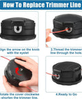 Instructions for replacing trimmer line on 2 Pack String Trimmer Head For SRM Series Straight Shaft Trimmers Fits SRM 225 230 210