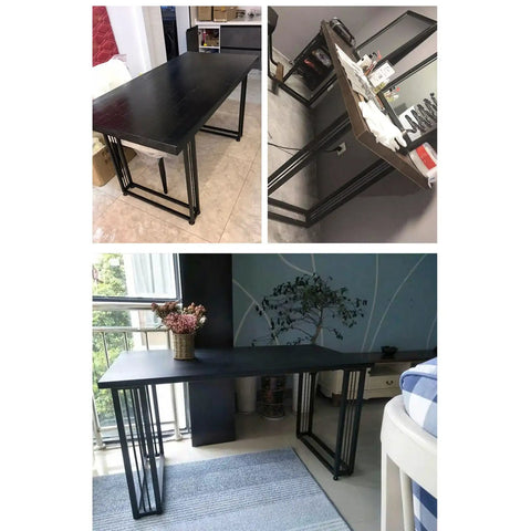 Rock Solid Heavy Duty Steel Table Legs For Dining Desk And Coffee Table Built Damn Tough With Adjustable Feet used in modern black desk setup.