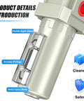 Visible sight glass of Pro Grade Industrial One Half Inch NPT Compressed Air Desiccant Drying System with solid valve body