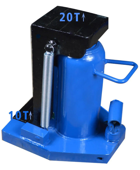 Beast Mode Rock Solid Heavy Duty Hydraulic Toe Jack With 10 Ton Lifting Capacity and Precision Cast Spring Low Profile Alloy Steel Garage Floor Jack For Pro Mechanics showing 10 ton and 20 ton lift capabilities.