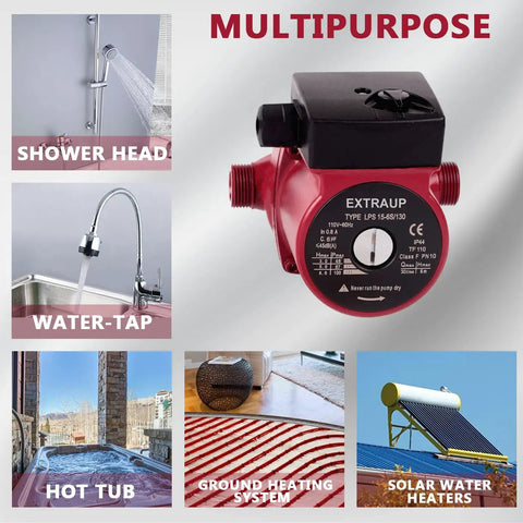 Three Quarter Inch Npt 110V Hot Water Circulation Pump 3 Speed Quiet Circulator For Home Hydronics shown with various water systems