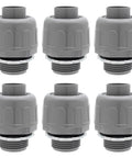 6 Pack 3/4 Inch NPT Liquid Tight Conduit Connector Nonmetallic Straight Electrical Conduit Fitting PVC UL Listed