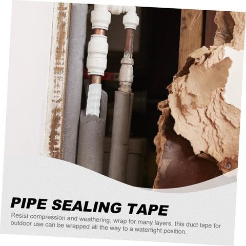 Heavy Duty Rubberized Sealant Tape For Pipe Leaks And Quick Repairs Waterproof Duct Tape That Stays Flexible While Sealing Leaks Without Water Shutdown Plumber Grade Sealant Tape For Pipes Easy Wrap And Seal on wrapped pipes in a damaged wall setting