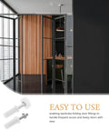 Heavy Duty 4 Piece Bi Fold Closet Door Hardware Kit With Top Roller Pivot Set In Modern White Finish Built For Super Smooth Glide And Rock Solid Performance On Interior Folding Doors Great For Quick Repairs And Maintaining Awesome Door Style Day, white pivot set