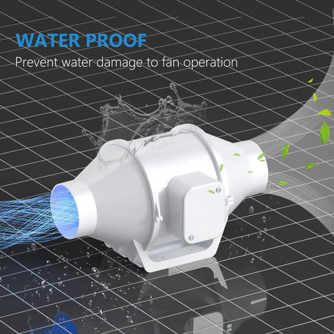 3 Inch Duct Fan Inline Mixed Flow Ventilation System For Bathroom Kitchen Grow Tent And 3D Printer, 76 CFM High Efficiency Exhaust