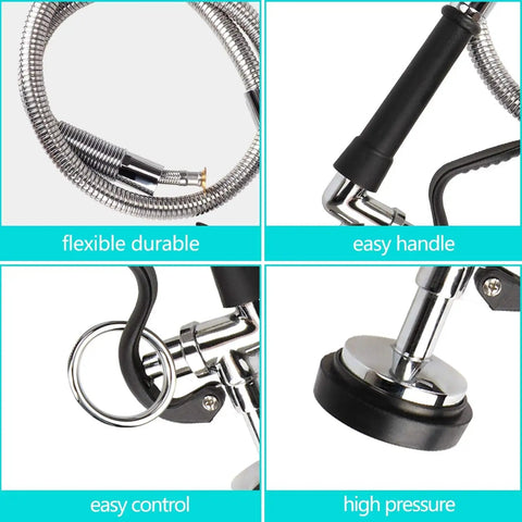 Heavy Duty Pre Rinse Hose With Spray Valve 44 Inch Flexible Stainless Steel Hose And Sprayer Nozzle Head Replacement Kit for sinks