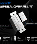 Motion Sensor Light Switch With Occupancy Detection No Neutral Wire Required Single Pole Wall Switch universal compatibility diagram