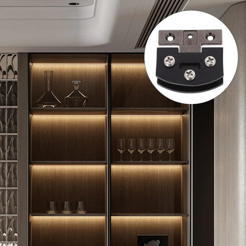 Heavy Duty Glass Door Hinges for Tempered Glass Cabinets No Drilling Required Stainless Steel Clamp Hinges With Smooth Operation Built To Last For Wine Cabinets Showcases And Display Cabinets Easy Install, black clamp hinge on wine cabinet door