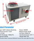 Badass 220V Three Phase Industrial Portable Air Conditioner With Crushingly Cold 51100 BTUH Cooling And Massive 6000W Airflow To Keep Warehouses Shops SweatFree Indoors dimensions and features