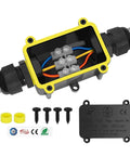 Beefy Waterproof IP68 Junction Box 2 Way M20 Connector for Outdoor Coaxial Cable 5 to 12mm with accessories shown