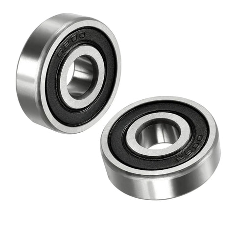 Two Pack 6200-2RS Deep Groove Ball Bearings 10x30x9mm Chrome Steel Double Sealed