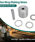 Coin Ring Making Kit With Four Piece Punch And Die Set Self-Centering Metal Hole Punch Tool Kit for jewelry crafting on a workbench