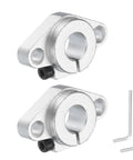 Heavy Duty Aluminum Linear Rail Shaft Clamp for 12mm Shaft, Diamond Shaped Rhombus Mounting Bracket, 2-Pack with Wrenches