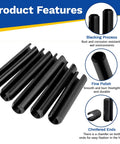SAE Roll Pin Assortment Set, 248 Piece Set, close-up of slotted spring pins with black finish, highlighting durability.