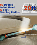 Corded Stick Vacuum Cleaner 450W, Lightweight 2-In-1 Handheld With Beast Suction featuring 180 degree swivel head under bed