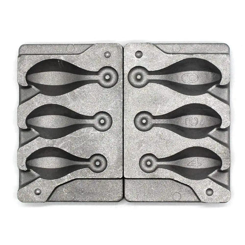 Three Cavities Bank Sinker Molds With 4.5 To 6 Ounce Weights No Handle DIY Pro Grade Bank Sinkers for crafting tackle