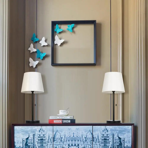Set of 2 Modern Bedside Lamps in Black and White, Ideal for Bedroom, Dorm, Living Room, or Office, 20 Inch Height