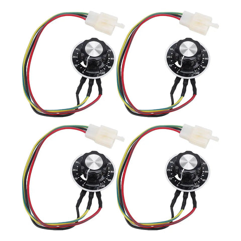 Set of 4 Electric Bike Speed Control Knobs with 390mm Wire Three Settings for Scooters, Trikes, ATVs, UTVs, and Karts.