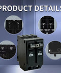 2 Pole 30 Amp Circuit Breaker For 120 Volt And 240 Volt Systems With Plug In Mount, Thermal Magnetic Protection, 10kA Breaking Capacity, Compatible With THQL Thick Series And Q Line Load Centers, black 30A breaker