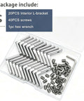 Plug And Play Rigs Start Here With This Dang Good 2020 2040 Aluminum Extrusion Hardware Bracket Kit Including Square Corner L Brackets M6 Fasteners And A Snappy Open Wrench with 20 L-brackets and screws.