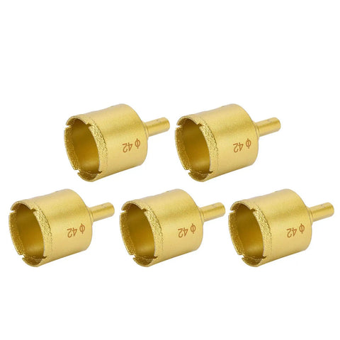Check Out This Hella Cool 5 Piece 42mm Gemstone Hole Saw Kit With Golden Drill Cutters For Marble Glass And Ceramics To Make Precise Cuts Like A Pro. Five gold 42mm diamond hole saw bits for glass, marble, tile and ceramics