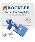 Corner Key Doweling Jig for Decorative Mitered Joints With Molded Reference Lines and Drill Guides, Pro Grade Dowel Tool Kit