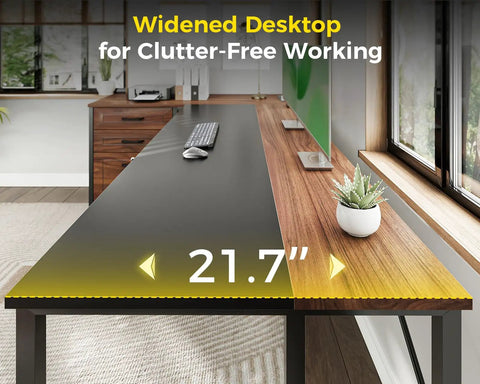 61 Inch L Shaped Desk With Wood Drawers And Lockable File Cabinet Reversible 21.7 Inch Deep Corner Computer Desk With Built In Power Outlets Walnut Finish Boss Home Office Executive Desk showing 21.7 inch deep walnut finish desktop