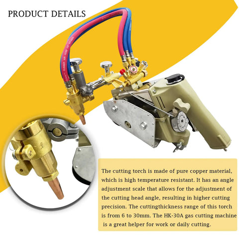Portable Propane Flame Cutter Featuring A Slick 0 To 45 Degree Adjustable Beveling Torch with copper cutting torch and hoses.