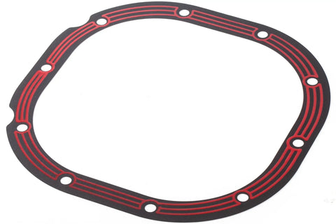 Heavy Duty Differential Cover Gasket Fits Ford 8.8 Inch Rear Axle Steel Core Rubber Coated Elastomer Beading on white background.