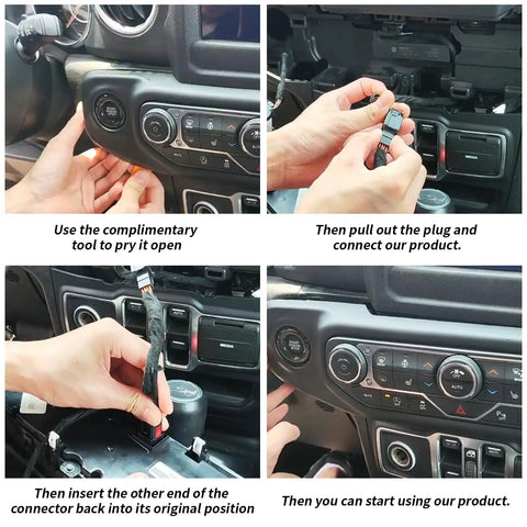Installation of Auto Start Stop Eliminator For Jeep Wrangler JL And Gladiator JT Plug And Play Car Accessory step-by-step guide.
