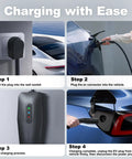 Charging process for Plug And Play Level 2 Tesla Charger 32 Amp Portable Ev Charging Station With 20 Ft Cable 240V Nema 14-50.