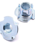 M10 T Nuts 80 Pcs Threaded Inserts Zinc Plated Steel 4 Pronged Woodworking Fasteners for DIY Projects and Climbing Gear Mounts