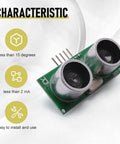 4 Pack US-100 Ultrasonic Sensor Modules With Temperature Compensation DC 2.4V-5V Low Power Consumption Sensor shown at an angle