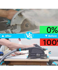 Comparison of dust collection efficiency with 16 Foot Universal Dust Collection Hose For Home And Shop Vacuum Systems Includes 6 Pro-Grade Adapters For Woodworking Tools And Sander Works With Most Brands Heavy Duty Silver Gray Vacuum Hose