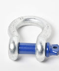 Heavy Duty Three Quarter Inch D Ring Shackle With Seven Eighths Inch Screw Pin, Galvanized Blue Finish, Single Angle View