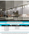 Kitchen with 6 Inch Square LED Recessed Light Canless Dimmable Downlight With 5 Color Temperatures From 2700K To 5000K
