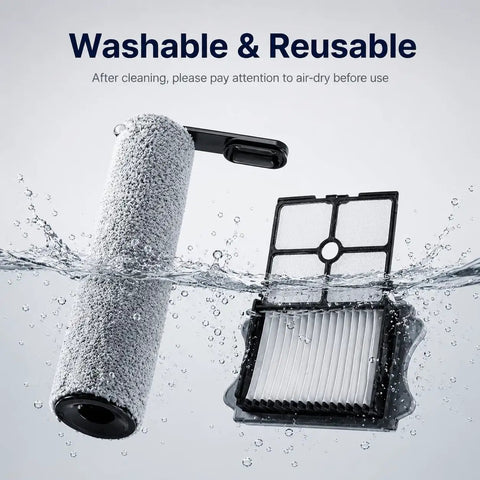 Replacement Brush Rollers And HEPA Filter Kit For Tineco S5 Pro 2 And S5 Cordless Wet Dry Vacuum Cleaner submerged in water
